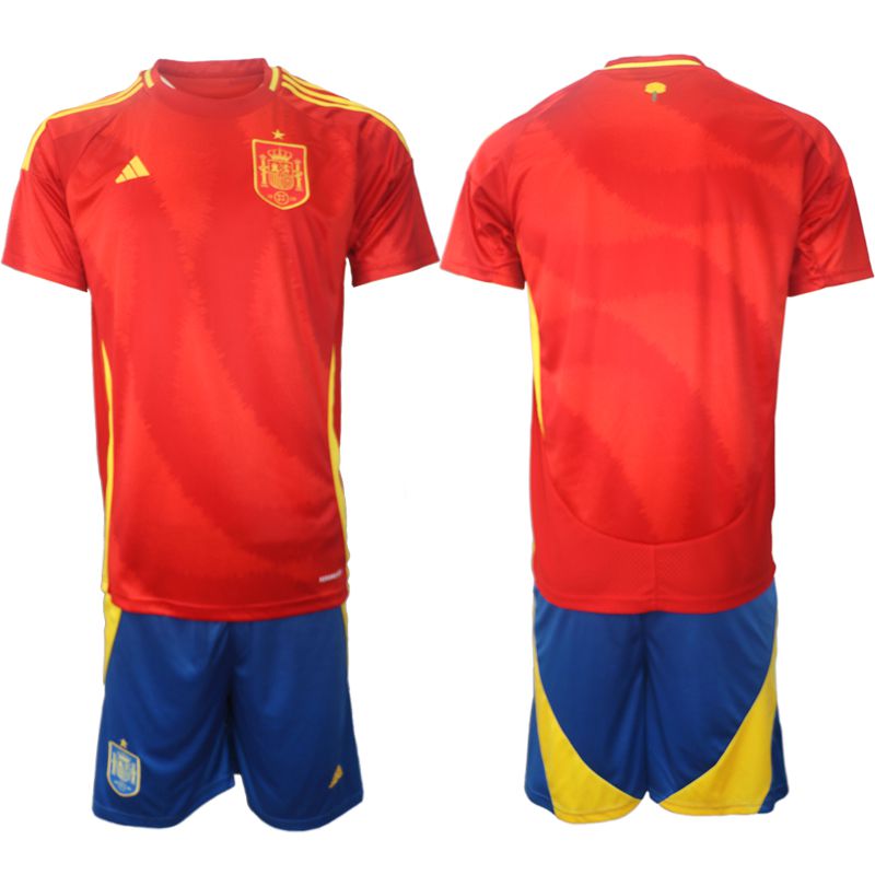Men 2024-2025 Season Spain home red blank Soccer Jersey->spain jersey->Soccer Country Jersey